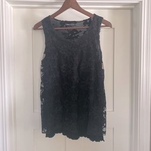 Cable & Gage beautiful black lace layered dress tank